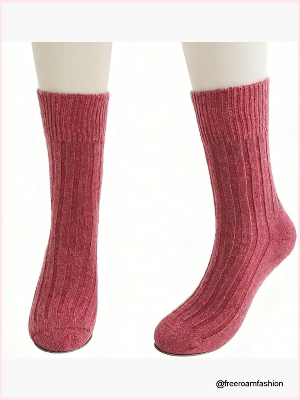 Brushed Cashmere Blend Crew Socks – Warm Winter Bed Socks for Women